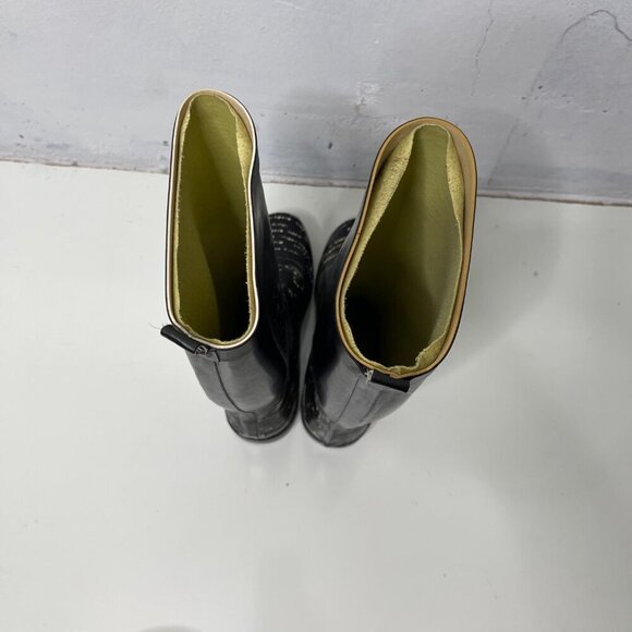 Capelli New York City 6 Black & Yellow Rubber Skyscraper Mid-Calf Rain Boots - Picture 6 of 8